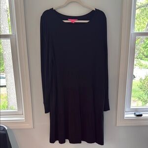 Lilly Pulitzer Black Tiered Long Sleeve Dress